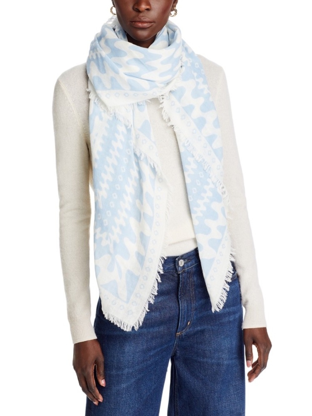 Rag & Bone Astra Swiggly Scarf in Pale Blue in Baby Blue